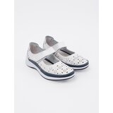 GOODIN Perforated leather sandals white and navy blue | Shoptok.si