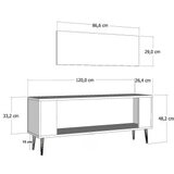 Hanah home tv polica Retrop2 white gold