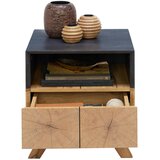 CARRYHOME nočna omarica, barve hrasta, temno siva | Shoptok.si