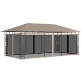 vidaXL paviljon z mrežo proti komarjem 6x3x2,73 m taupe 180 g/m² | Shoptok.si