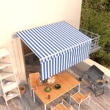 vidaXL Avtomatsko zložljiva tenda s senčilom 3,5x2,5 m modra in bela | Shoptok.si