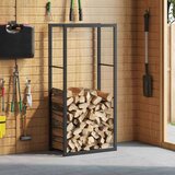 vidaXL Stalak za drva crni 55x30x116 cm čelik | shoptok.hr