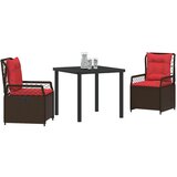  Vrtni set za objed 3 pcs Smeđa poliratan | shoptok.hr