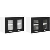vidaXL viseći ormarić s policom riga 2 pcs crni hrast 60 x 31 x 40 cm | shoptok.hr