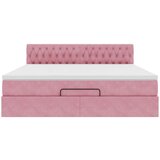  Otomanska postelja z vzmetnico & LEDs roza 160x200cm žamet, (22053778) | Shoptok.si