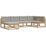  Set vanjskih sofa 5 pcs Bijela i svjetlosiva Poliester | shoptok.hr