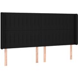  The Living Store Vzglavje z ušesi črno 203x16x118/128 cm blago - Vzglavje, (21453791) | Shoptok.si