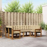  Set vanjskih sofa 6 kom. Prirodna i bež Smeđa 245 x 128,5 x 73 cm | shoptok.hr