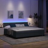  LED Box Spring Krevet Tamno siva 200 x 200 cm Baršun | shoptok.hr