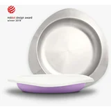 Soufflé dječji tanjur, antibakterijski nehrđajući čelik - lavanda