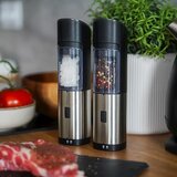 Huslog AK-0649 set gravitacijskih električnih mlincev za sol in poper, srebrna, 2 kom | Shoptok.si