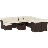 vidaXL 12-dijelni set vrtnih sofa od poliratana s jastucima smeđi | shoptok.hr