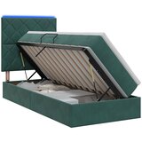 LED krevet za pohranu s madracem Tamnozelena 90 x 200 cm Baršun | shoptok.hr