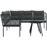  Set vrtnih sofa s jastucima crni od čelika i tekstilena | Eponuda.com