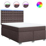 vidaXL Box spring postelja z vzmetnico temno rjav 140x190 cm blago, (21321604) | Shoptok.si