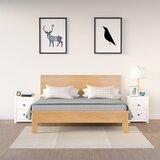 vidaXL Nočna omarica 2 kosa bela 50x35x61,5 cm trdna borovina | Shoptok.si