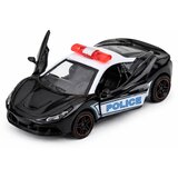 Sportski automobil Policijski automobil s motoriziranim metalnim navlakom za povlačenje Crni 1:43 | shoptok.hr