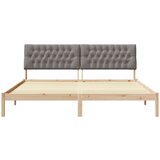 vidaXL Krevetni okvir s tapiciranim uzglavljem Smeđa 200 x 200 cm | shoptok.hr