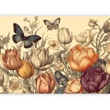  Foto tapeta - Colourful tulips on a cream background 100x70 | shoptok.hr