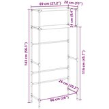  Stalak za pohranu na 2 razine crni 69 x 28 x 143 cm željezni | Eponuda.com