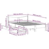vidaXL Posteljni okvir s predali bel 135x190 cm trdna borovina | Shoptok.si