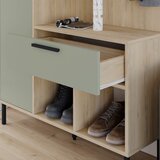 Marckeric Zelen/v naravni barvi set za hodnik v hrastovem dekorju 108x195x35 cm Heidy – | Shoptok.si