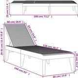  Ležaljka za sunčanje antracit 186 x 60 x 29 cm PP | shoptok.hr
