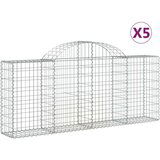  Lučne gabionske košare 5 kom 200x30x80/100 cm pocinčano željezo | shoptok.hr