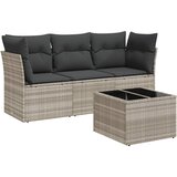  4-dijelni set vrtnih sofa s jastucima svijetlosivi poliratan | shoptok.hr