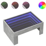 Maison Chic Klubska mizica - kavna mizica - Nizka mizica z neskončnimi LED betonsko siva 70x50x30 cm, (21752037) Cene