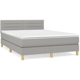 The Living Store Box spring posteljni z vzmetnico svetlo siv 140x190 cm blago - Box Spring Postelja, (21520597) | Shoptok.si