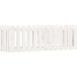 vidaXL Vrtna visoka greda z ograjico bela 150x50x50 cm trdna borovina | Shoptok.si