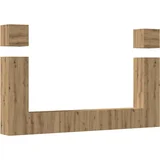 Maison Chic TV omarice - TV enot 6-delna stenski artisan hrast inženirski les, (21700321)