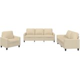  3-dijelni set sofa s jastucima krem od tkanine | shoptok.hr