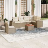 vidaXL 7-dijelni set vrtnih sofa od poliratana s jastucima bež | shoptok.hr