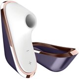 Satisfyer Traveler - potovalni klitoralni irigator za polnjenje (črno-bel) | Shoptok.si
