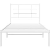  Metalni okvir za krevet s uzglavljem bijeli 90x200 cm | shoptok.hr