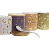 Zdjela za Šećer DKD Home Decor Zelena Roza Horčica Lila Bambus Dolomite 7 5 x 7 5 x 7 5 cm (4 kom.) | shoptok.hr