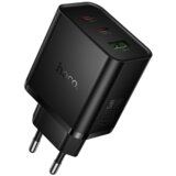hoco. polnilec adapter N75 GaN PD 65W 1x USB A in 2x Type C za Samsung, Apple - črn Cene