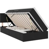  Postelja s shranjevanjem z vzmetnico Črna 90 x 190 cm Žamet, (5000100680) | Shoptok.si