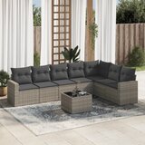 vidaXL 8-dijelni set vrtnih sofa od poliratana s jastucima sivi | shoptok.hr