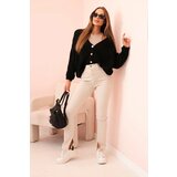 Kesi Włoski Women's sweater with a V-neck and buttons black | shoptok.hr