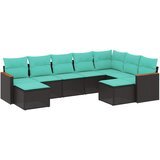 vidaXL Vrtni set od 9 dijelova s jastucima crni poliratan - Crna Bez stola 1 | shoptok.hr