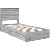  Postelja s shranjevanjem z vzglavjem Siva Sonoma 90 x 190 cm, (5000106857) | Shoptok.si