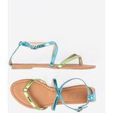 Shelvt Flat sandals with green and blue straps | shoptok.hr