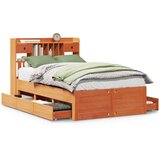  Knjižna postelja brez vzmetnice vošč. rjava 135x190 cm borovina, (21653573) | Shoptok.si