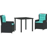  Vrtni set za objed s jastukom 3 pcs Crna Poli ratan | shoptok.hr