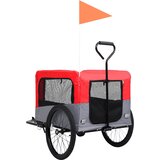  2-u-1 prikolica za bicikl i kolica za ljubimce crveno-siva | shoptok.hr