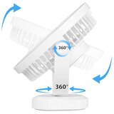  LED Punjiv stoni ventilator sa LED osvetljenjem LED/3W/5V USB 2400 mAh bela | Eponuda.com