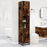 Maison Chic Kopalniška omarica - Kopalniški kabinet dimljeni hrast 35x37,5x188,5 cm inž. les, (21794526) | Shoptok.si